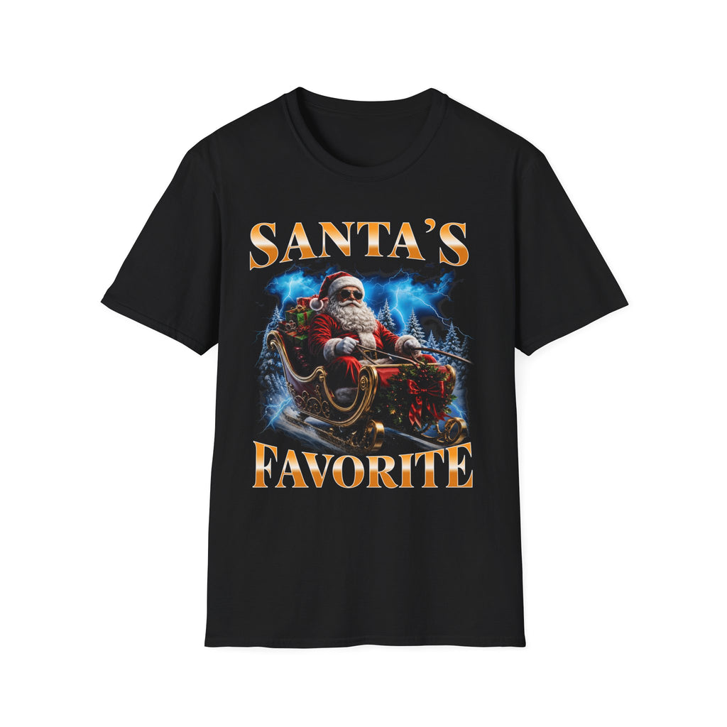 Santa’s Favorite T-Shirt — Retro Santa Sleigh Christmas Holiday Tee