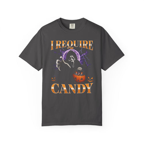 I Require Candy Halloween Ghost T-shirt | Trick or Treat Pumpkin Tee