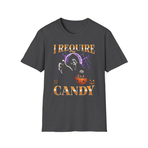 I Require Candy T-Shirt – Halloween Ghost Pumpkin Graphic Tee