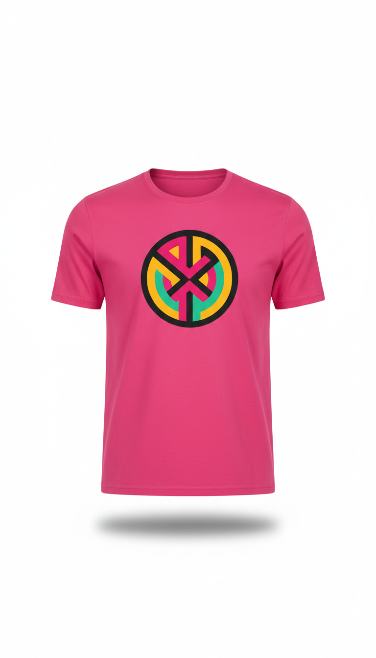 Vivid pink graphic motif tee