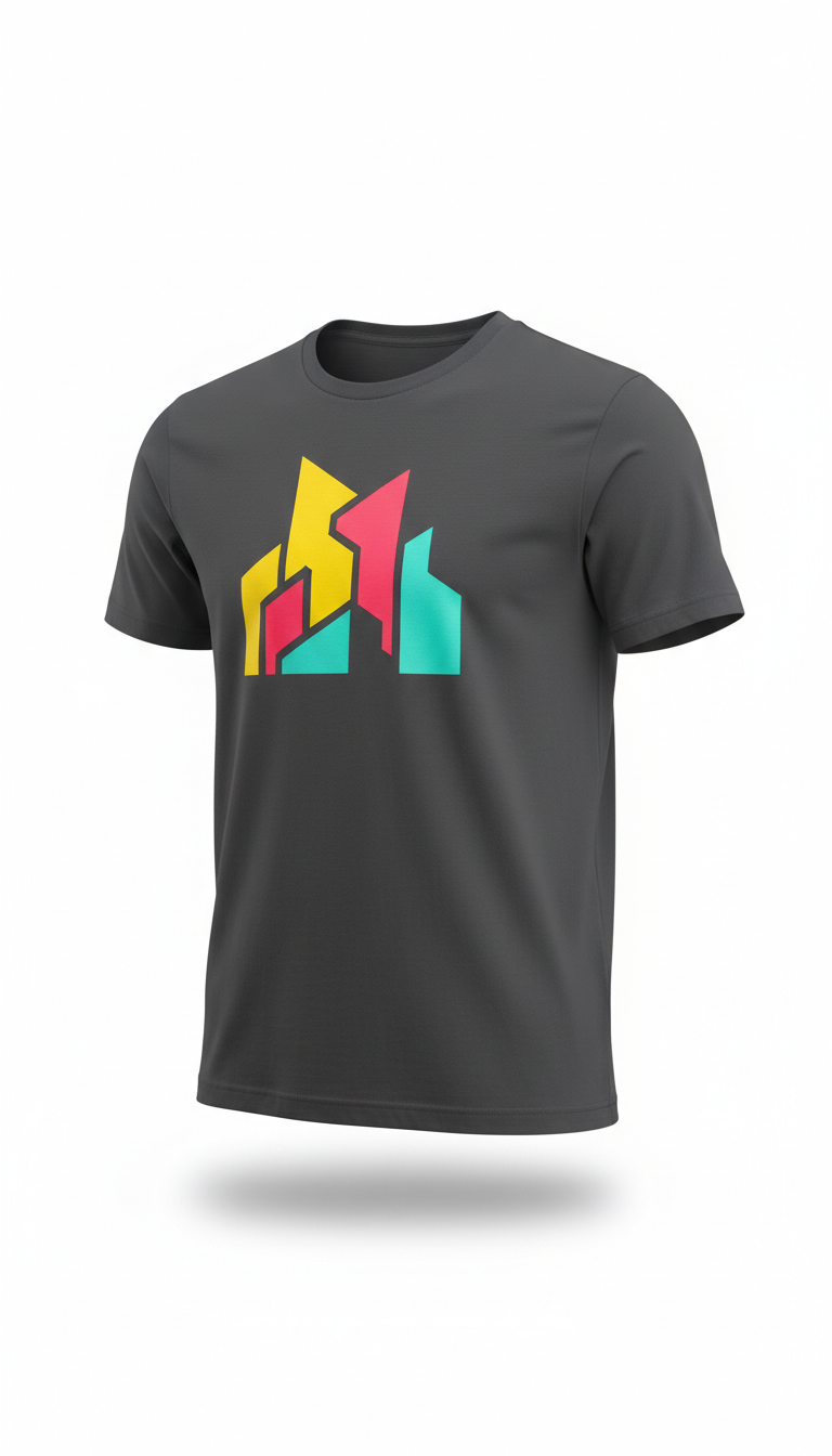 City yellow type accent tee